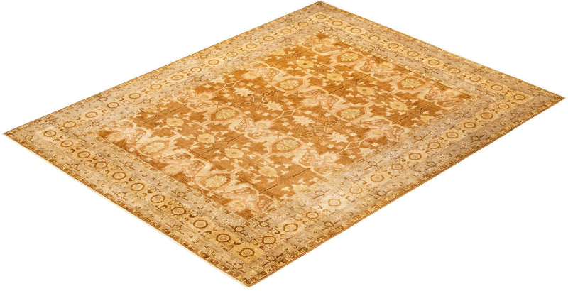 One-of-a-Kind Imported Hand-Knotted Area Rug  - Yellow, 9' 1" x 11' 9" - Modern Rug Importers
