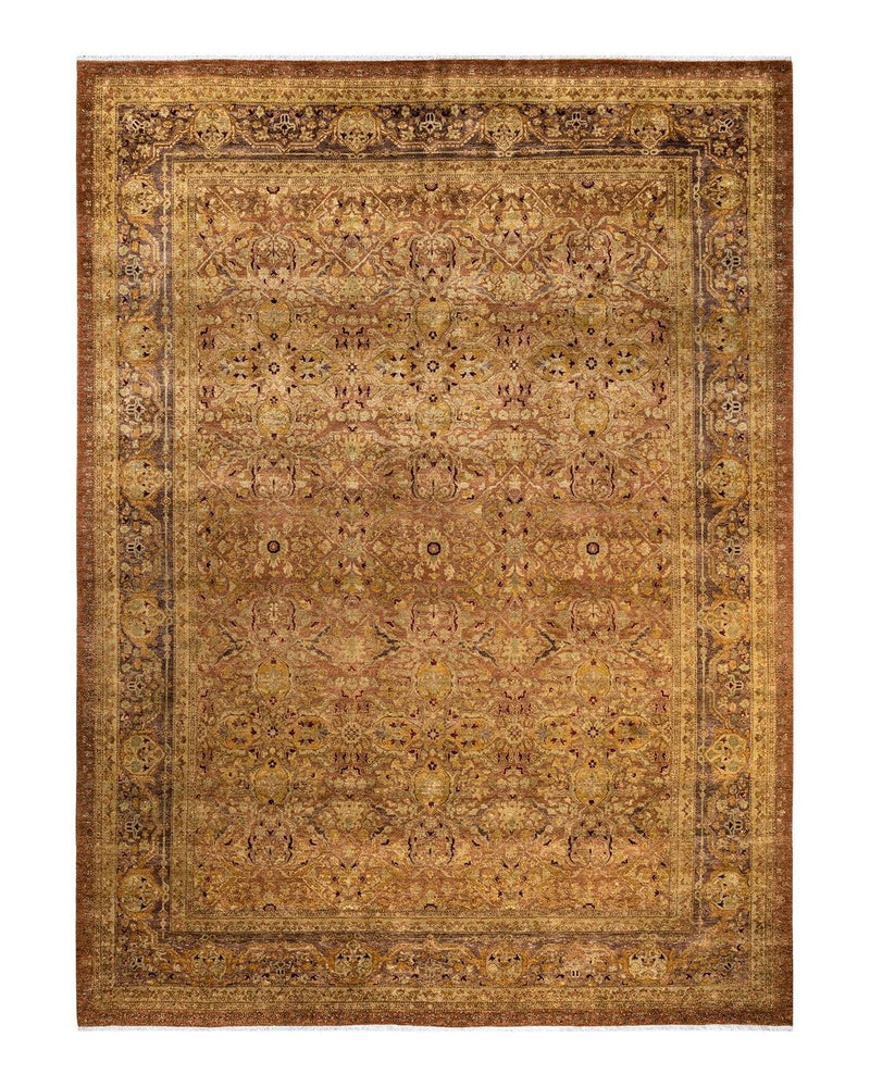One-of-a-Kind Imported Hand-knotted Area Rug  - Yellow, 9' 1" x 12' 3" - Modern Rug Importers