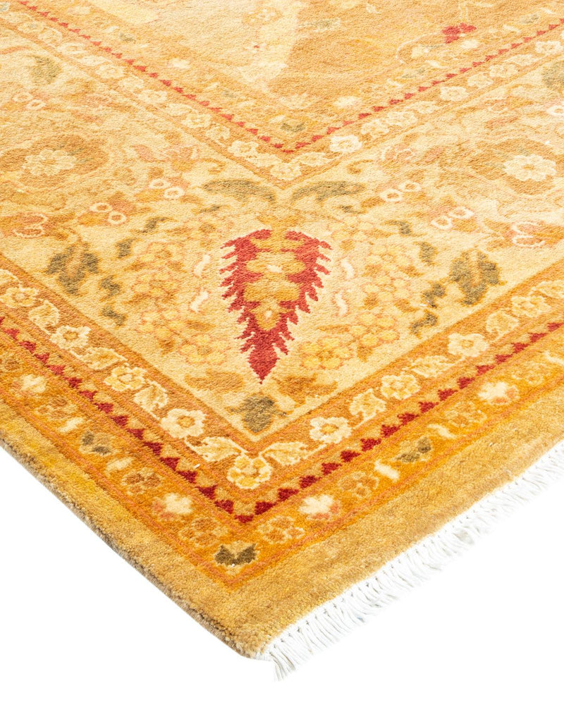 One-of-a-Kind Imported Hand-Knotted Area Rug  - Yellow, 9' 1" x 12' 3" - Modern Rug Importers