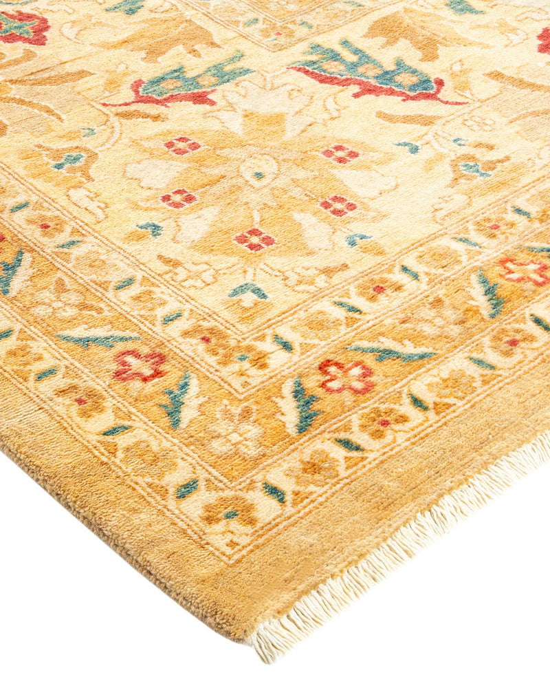 One-of-a-Kind Imported Hand-knotted Area Rug  - Yellow, 9' 1" x 9' 2" - Modern Rug Importers