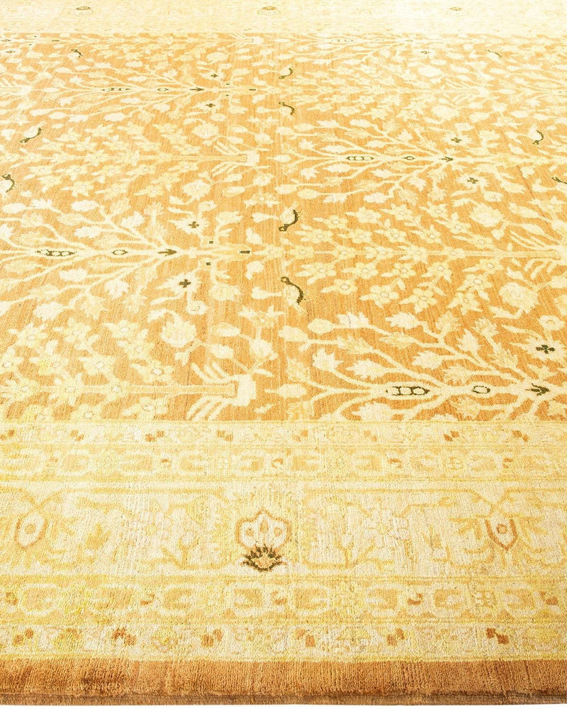 One-of-a-Kind Imported Hand-Knotted Area Rug  - Yellow, 9' 2" x 11' 8" - Modern Rug Importers