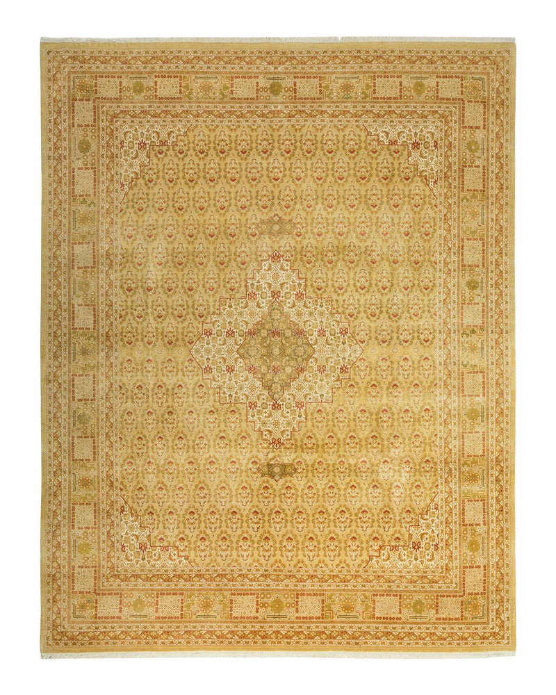 One-of-a-Kind Imported Hand-knotted Area Rug  - Yellow, 9' 2" x 11' 9" - Modern Rug Importers