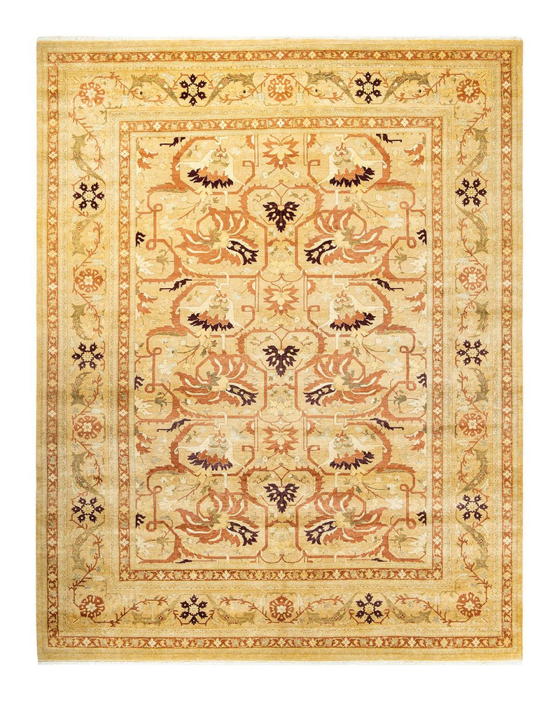 One-of-a-Kind Imported Hand-knotted Area Rug  - Yellow, 9' 3" x 11' 8" - Modern Rug Importers