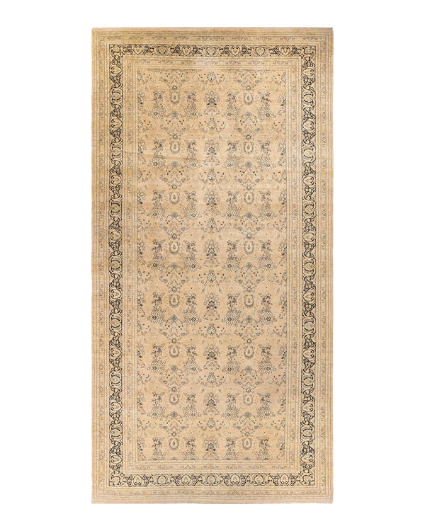 One-of-a-Kind Imported Hand-knotted Runner Rug  - Beige, 9' 0" x 18' 10" - Modern Rug Importers