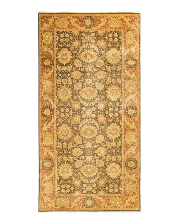 One-of-a-Kind Imported Hand-knotted Runner Rug  - Green, 6' 1" x 12' 0" - Modern Rug Importers