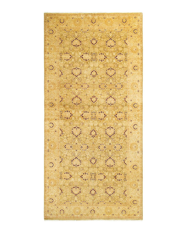 One-of-a-Kind Imported Hand-knotted Runner Rug  - Green, 6' 1" x 13' 0" - Modern Rug Importers