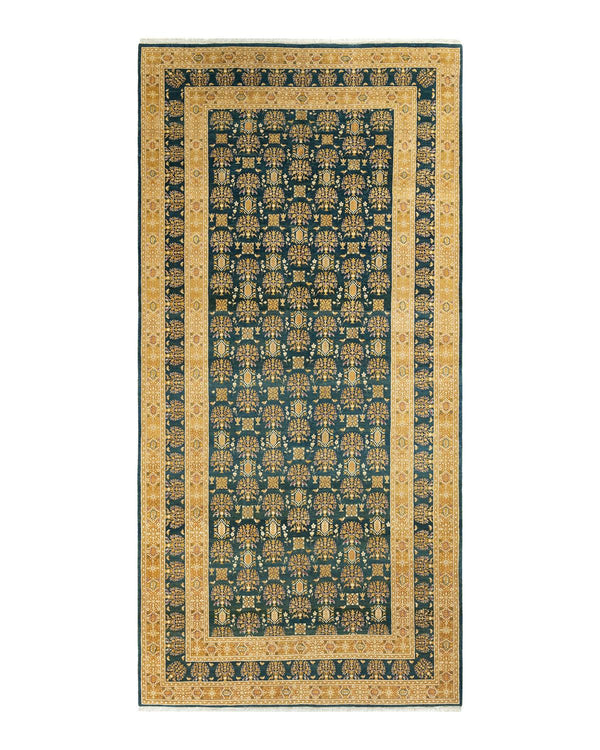 One-of-a-Kind Imported Hand-knotted Runner Rug  - Green, 6' 2" x 12' 9" - Modern Rug Importers