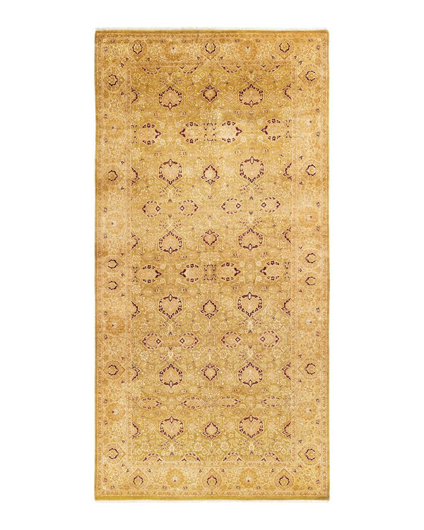One-of-a-Kind Imported Hand-knotted Runner Rug  - Green, 6' 3" x 13' 1" - Modern Rug Importers