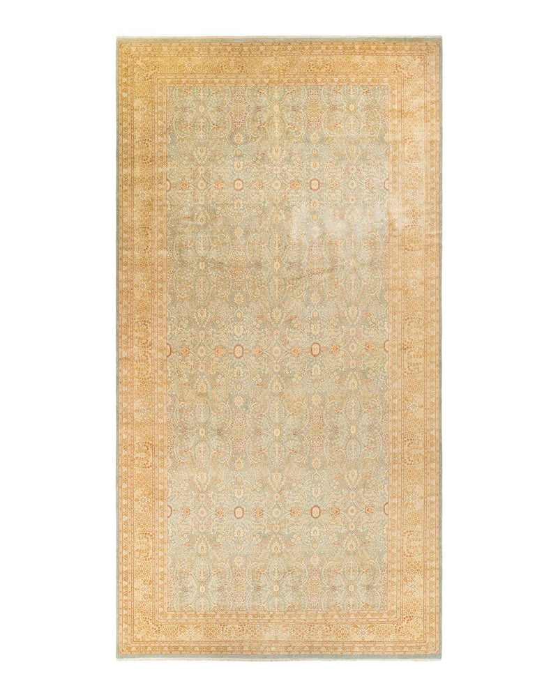 One-of-a-Kind Imported Hand-knotted Runner Rug  - Light Blue, 9' 3" x 18' 2" - Modern Rug Importers