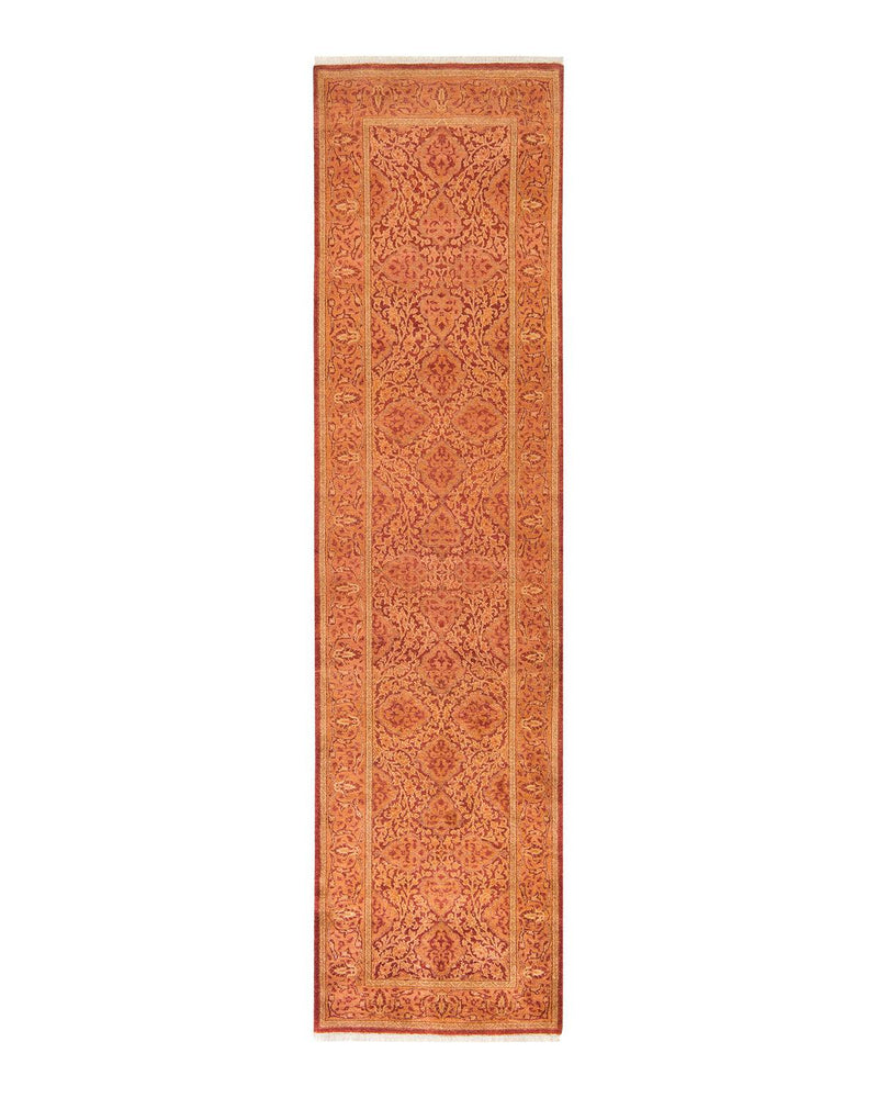 One-of-a-Kind Imported Hand-knotted Runner Rug  - Orange, 2' 6" x 9' 7" - Modern Rug Importers