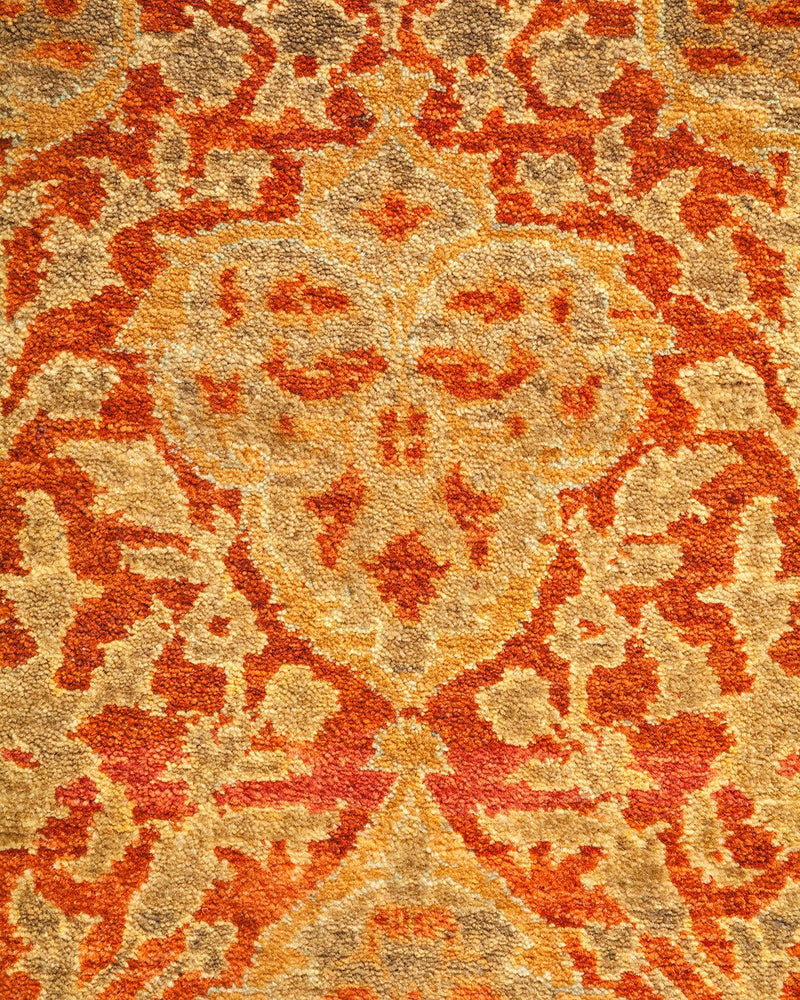 One-of-a-Kind Imported Hand-knotted Runner Rug  - Orange, 2' 7" x 10' 9" - Modern Rug Importers
