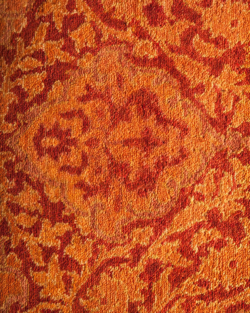 One-of-a-Kind Imported Hand-knotted Runner Rug  - Orange, 2' 7" x 13' 2" - Modern Rug Importers