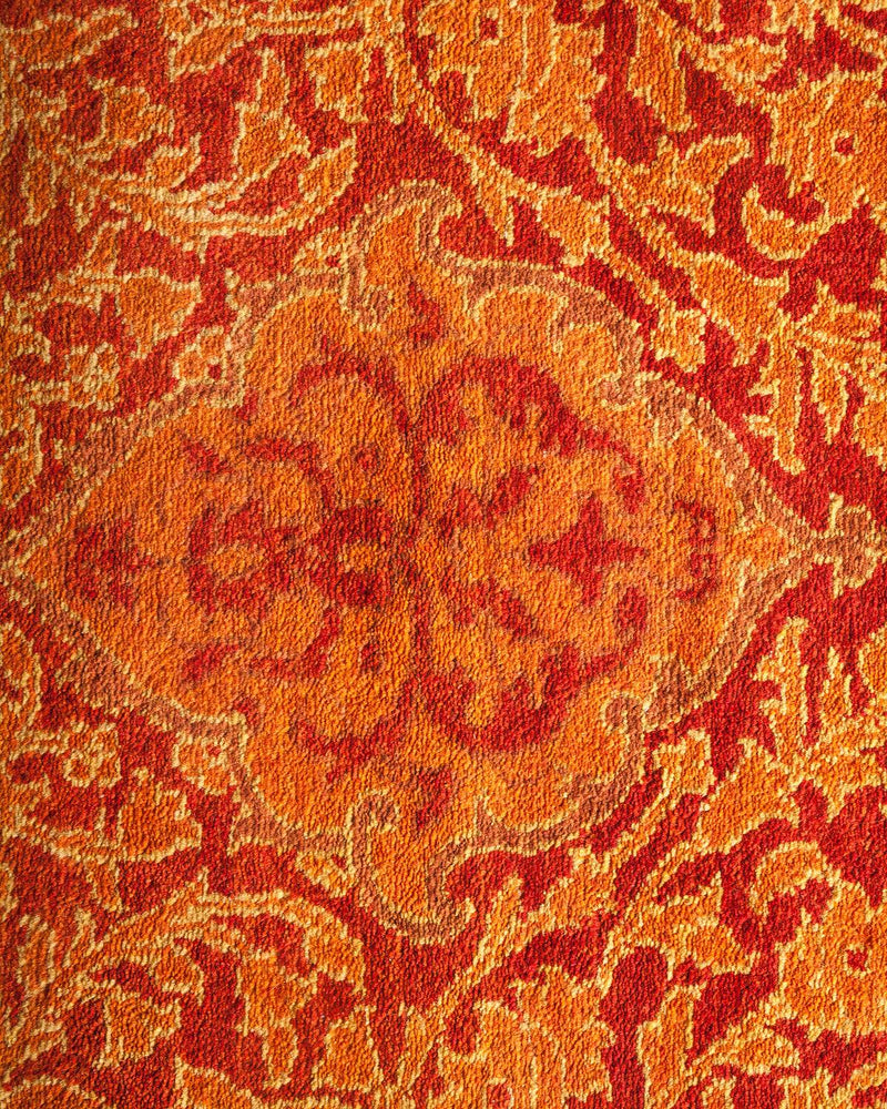 One-of-a-Kind Imported Hand-knotted Runner Rug  - Orange, 2' 7" x 13' 4" - Modern Rug Importers