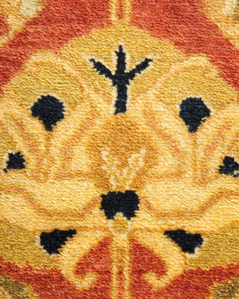One-of-a-Kind Imported Hand-knotted Runner Rug  - Orange, 3' 0" x 9' 10" - Modern Rug Importers