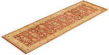 One-of-a-Kind Imported Hand-knotted Runner Rug  - Orange, 3' 0" x 9' 10" - Modern Rug Importers