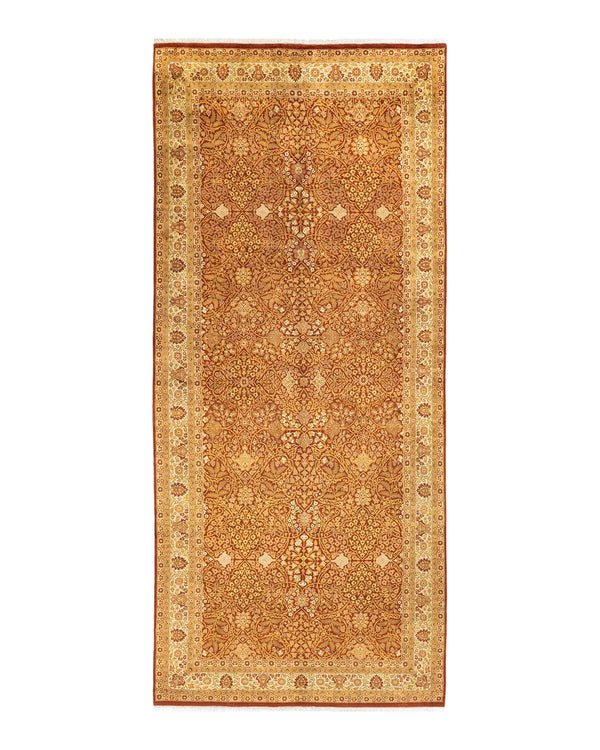 One-of-a-Kind Imported Hand-knotted Runner Rug  - Orange, 6' 1" x 14' 1" - Modern Rug Importers