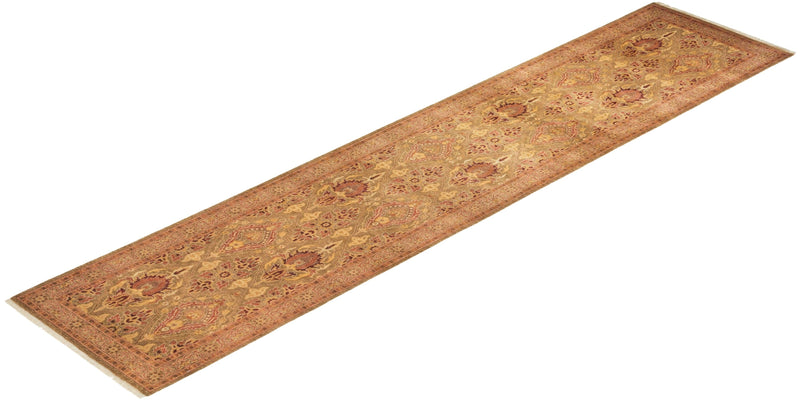 One-of-a-Kind Imported Hand-knotted Runner Rug  - Yellow, 2' 6" x 11' 6" - Modern Rug Importers