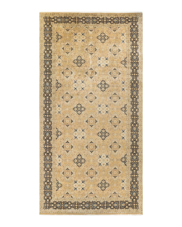 One-of-a-Kind Imported Hand-knotted Runner Rug  - Yellow, 9' 2" x 18' 8" - Modern Rug Importers