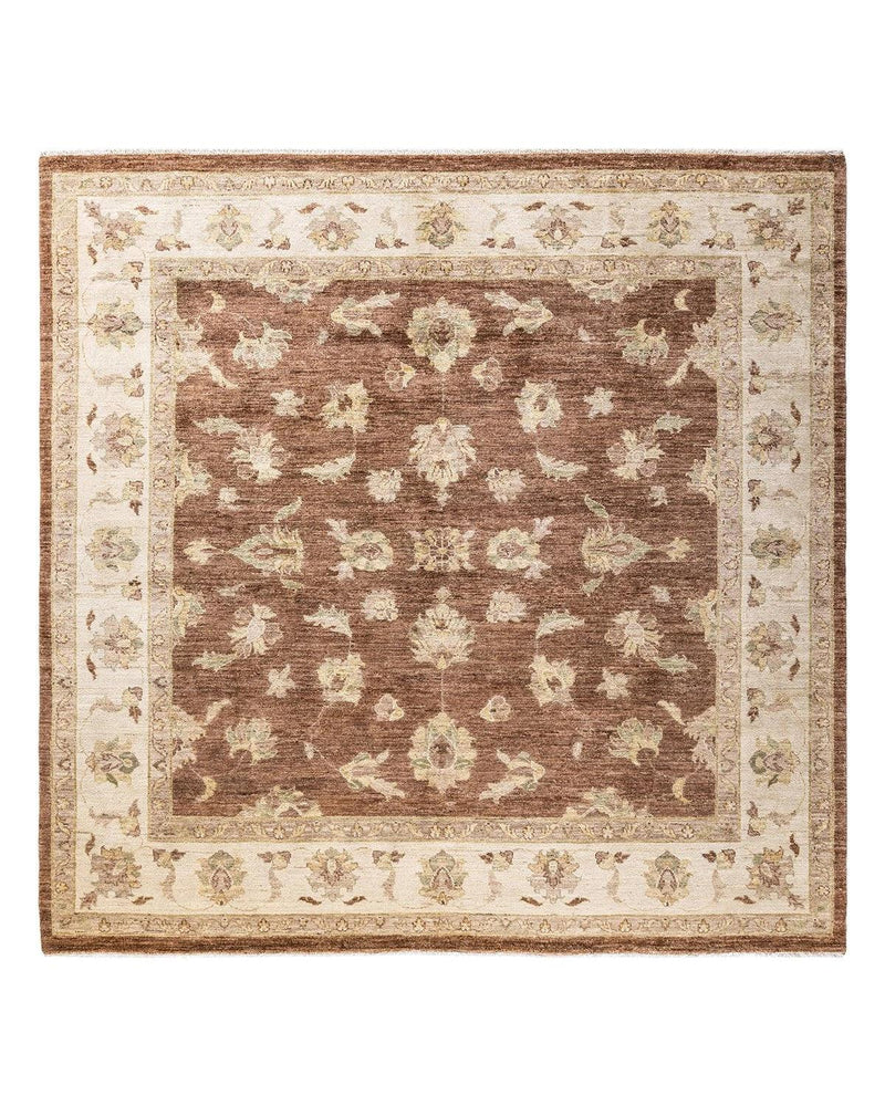 One-of-a-Kind Imported Handmade Area Rug  - Brown, 8' 1" x 8' 6" - Modern Rug Importers