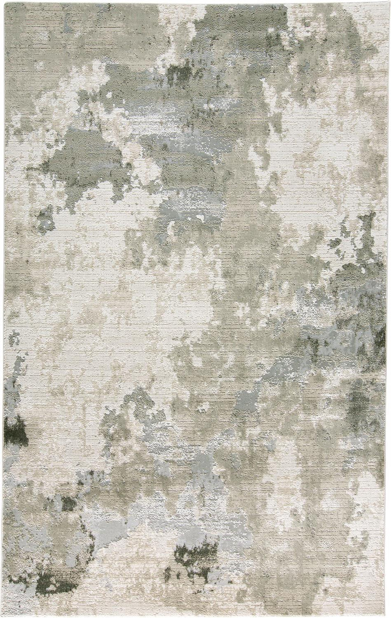 Prasad Contmporary Watercolor Rug, Light/Silver Gray, 5ft x 8ft Area Rug - Modern Rug Importers