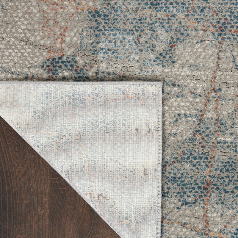 Nourison Rustic Textures RUS15 Light Grey/Blue Painterly Indoor Rug