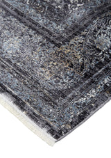 Sarrant Vintage Space-Dyed Rug, Charcoal Gray, 5ft x 7ft - 2in Area Rug - Modern Rug Importers