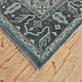 Ustad Taditional Persian Area Rug, Indian Teal/Pewter Gray, 5ft-6in x 8ft-6in - Modern Rug Importers