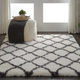 Nourison Luxe Shag LXS02 Ivory/Charcoal Shag Indoor Rug
