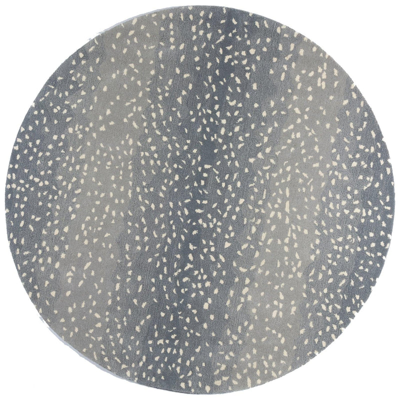 Woodland Blue Antelope Hand Tufted Abstract Round Rug - Modern Rug Importers